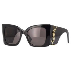 YSL Black BLAZE Oversized Cat eye Saint Laurent Sunglasses