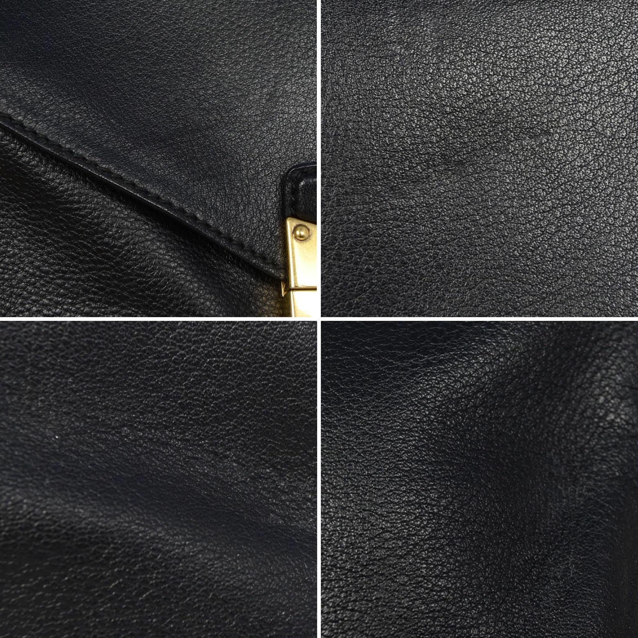 YSL Black Leather Envelope Dandy Maxi Flap Crossbody Bag In Excellent Condition In New York, NY
