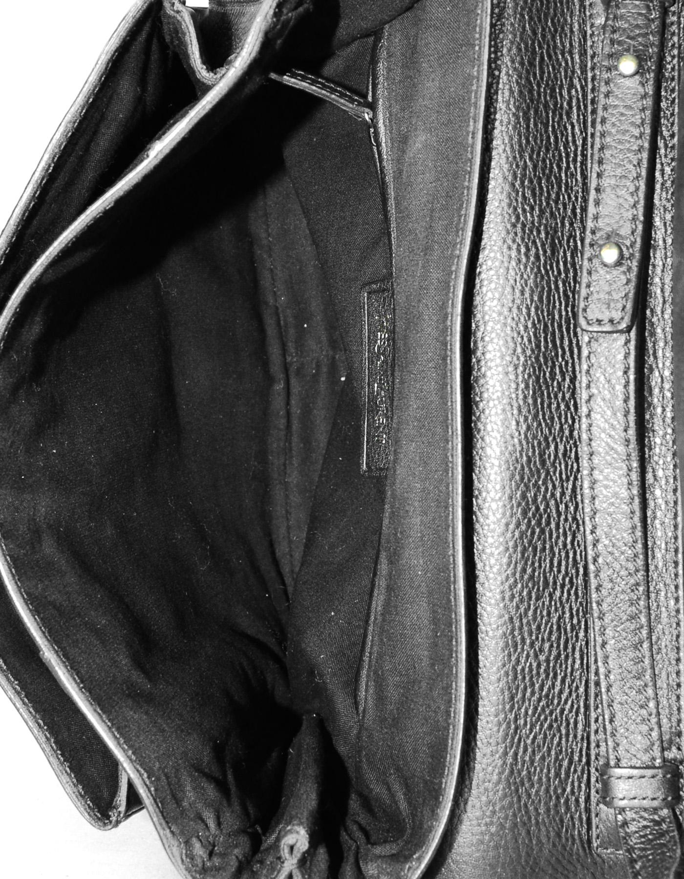 Women's YSL Black Leather Envelope Dandy Maxi Flap Crossbody Bag