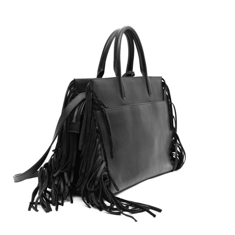 Women's YSL Black Leather Shopping Bag