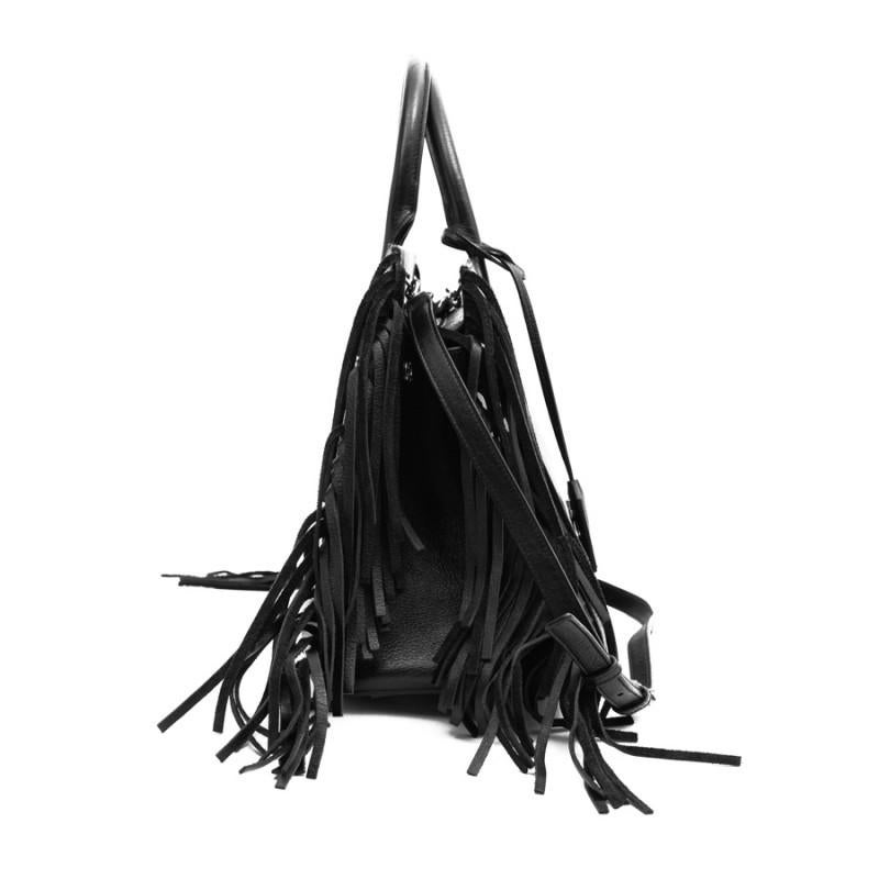 YSL Black Leather Shopping Bag 1
