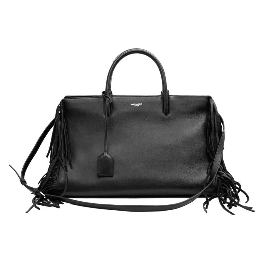 YSL Black Leather Shopping Bag