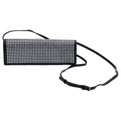 YSL Black Leather Studded Crystal Bag
