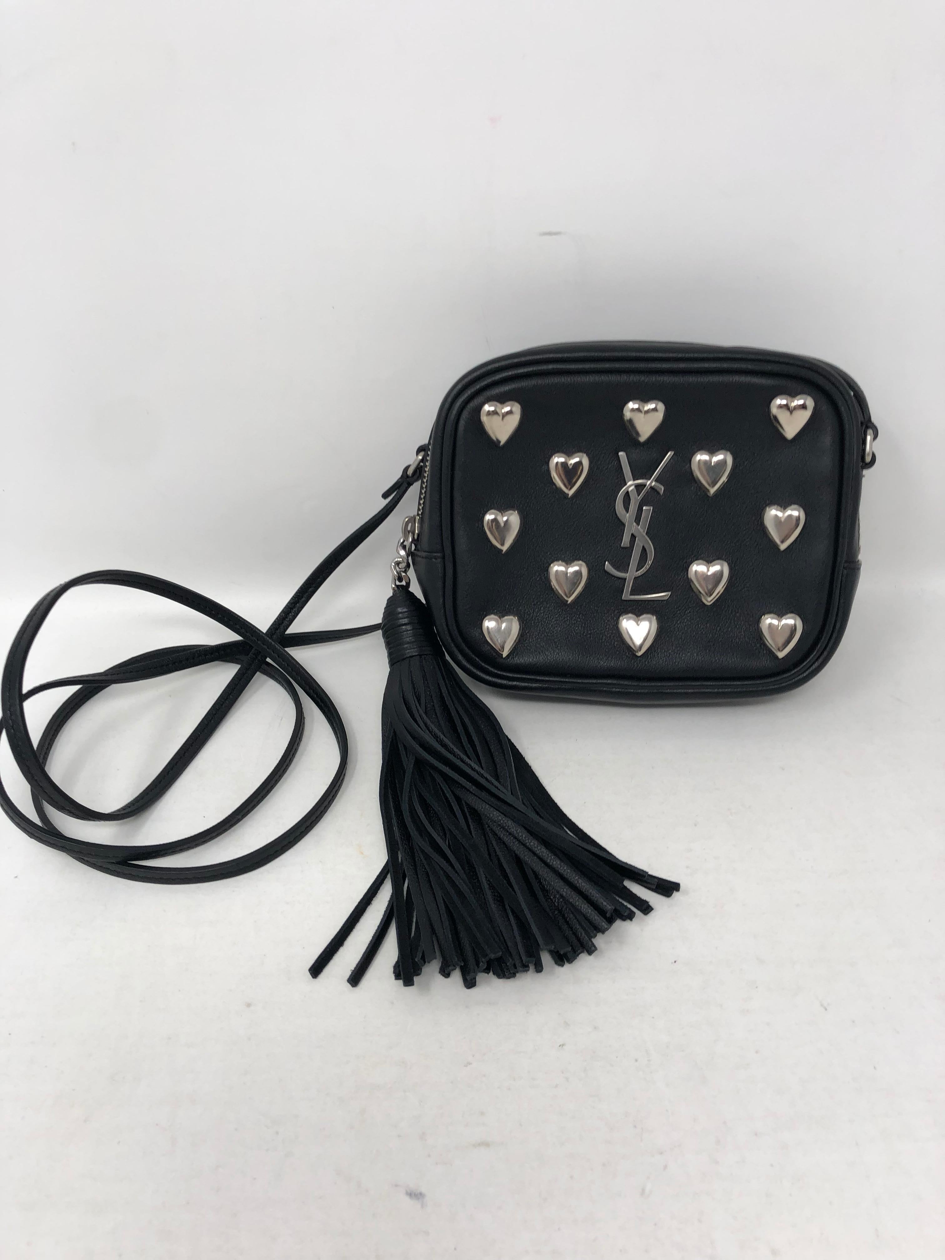 YSl Black Mini Hearts Crossbody Bag 4