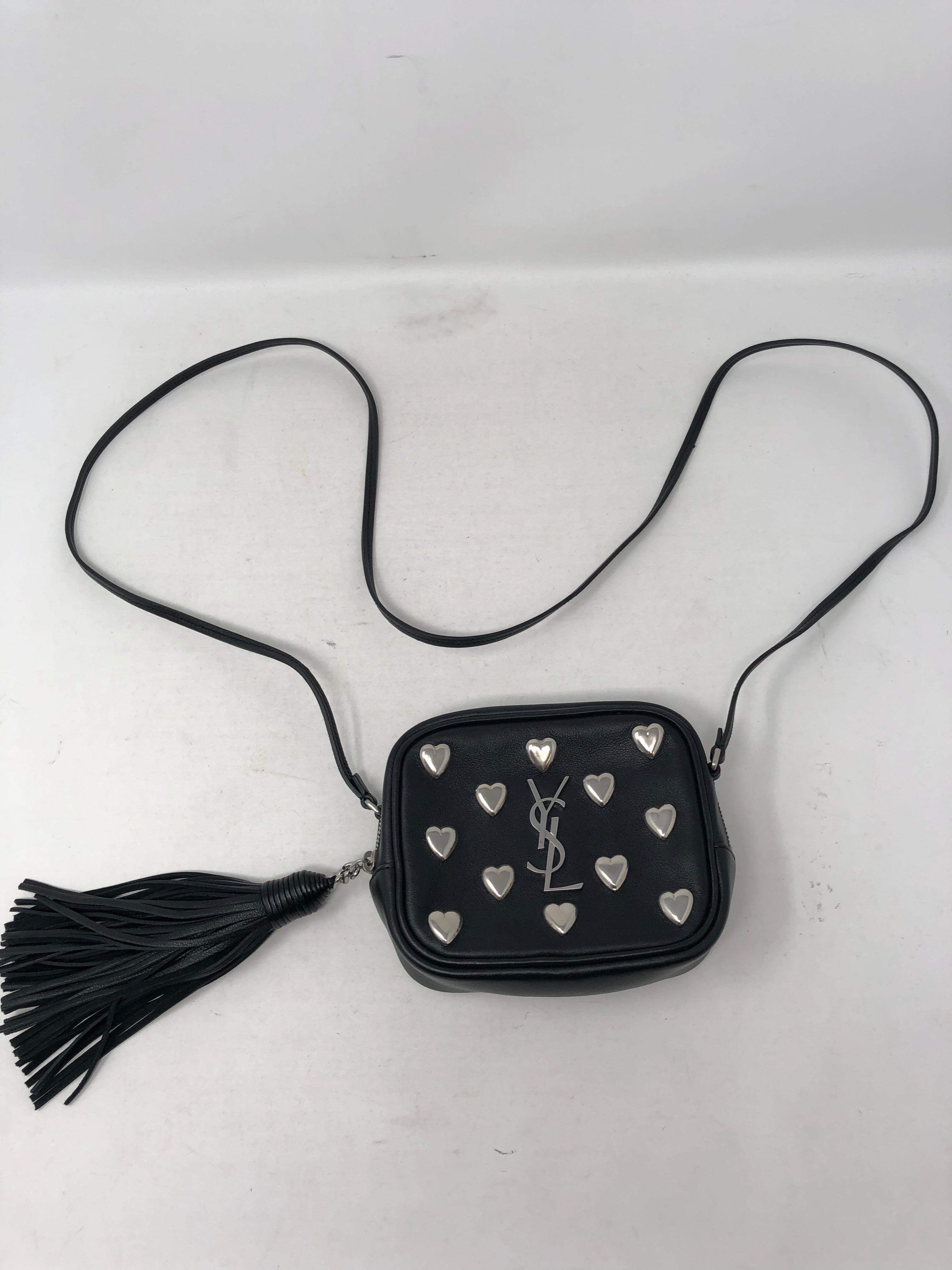 Women's or Men's YSl Black Mini Hearts Crossbody Bag