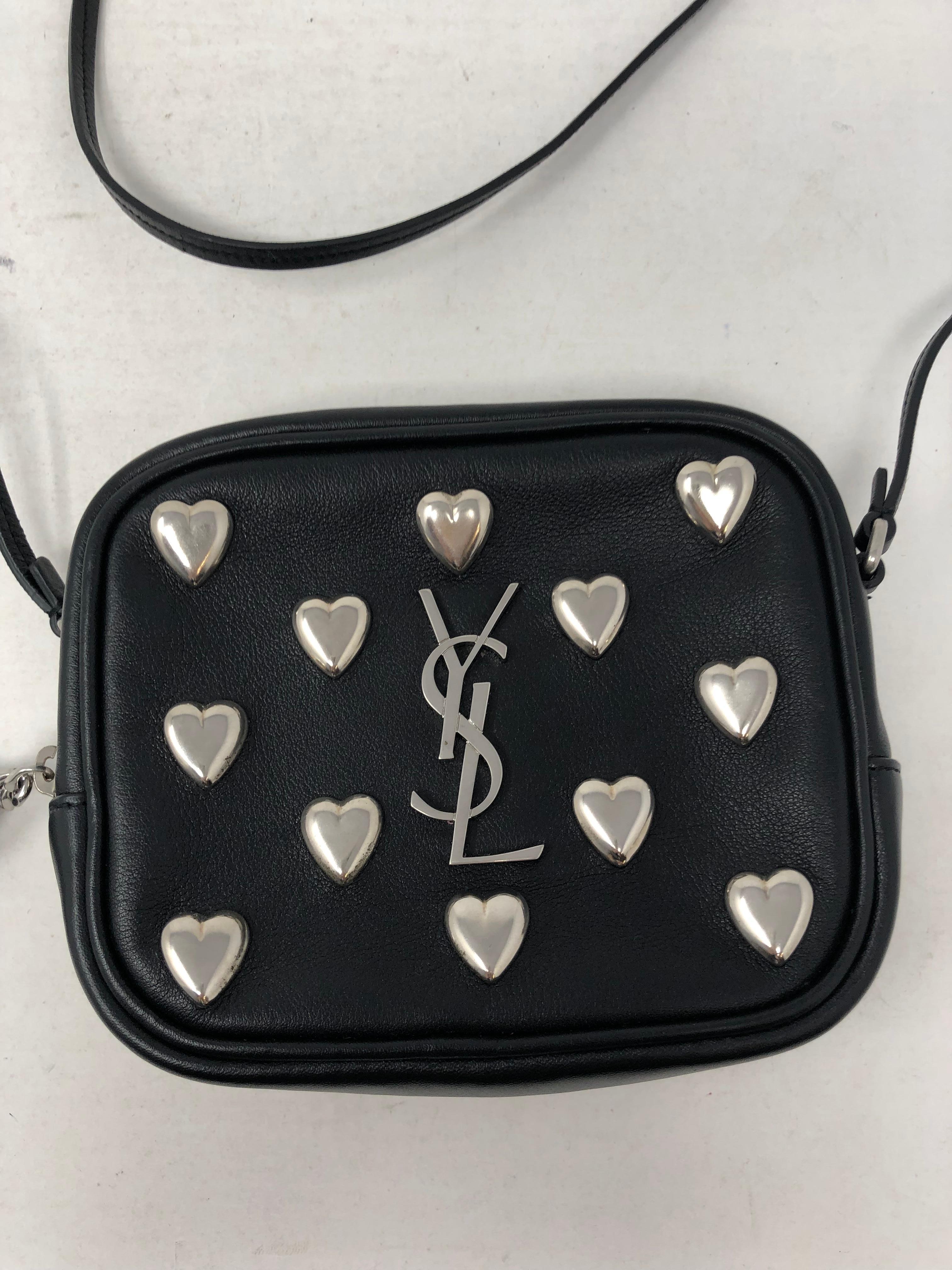 YSl Black Mini Hearts Crossbody Bag 1