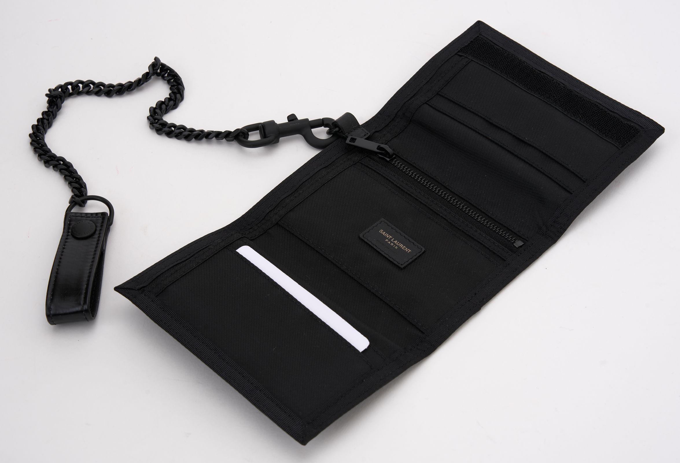 YSL Black Wallet With Chain With Box In New Condition For Sale In West Hollywood, CA
