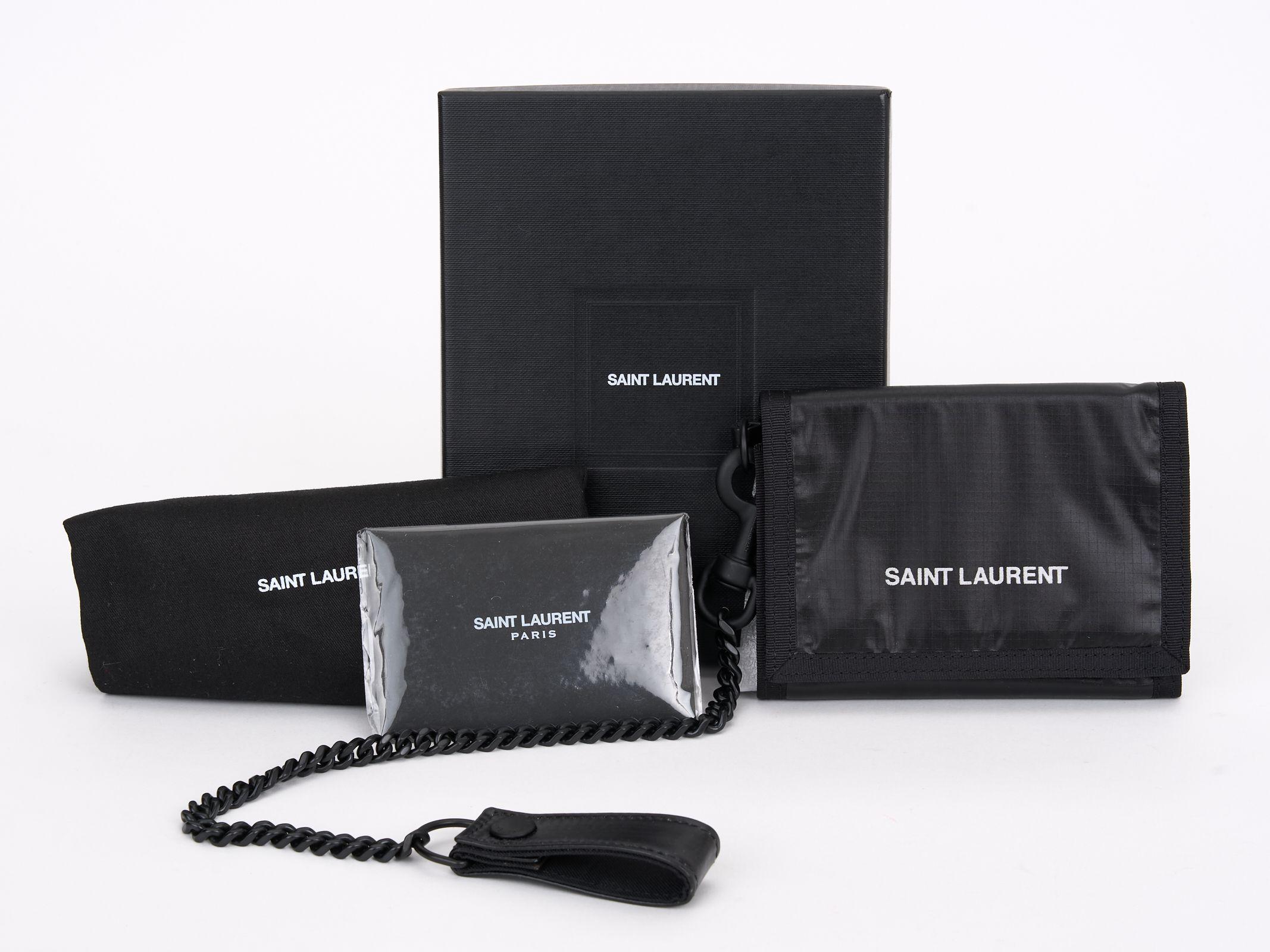 Women's or Men's YSL Black Wallet With Chain With Box For Sale