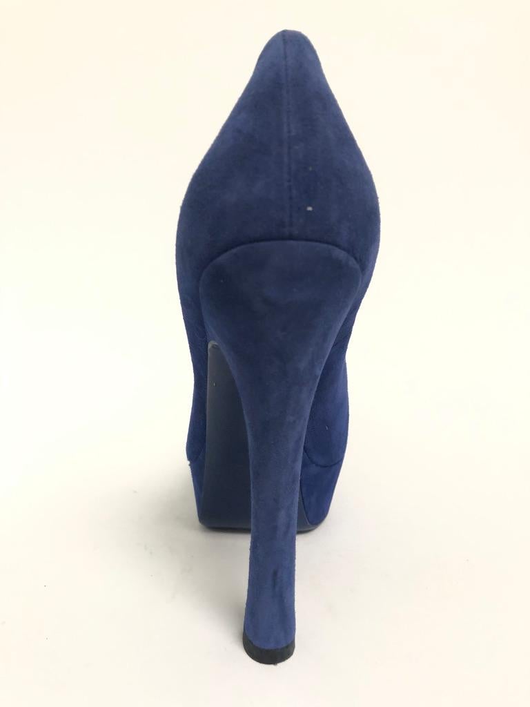 blue suede platform shoes