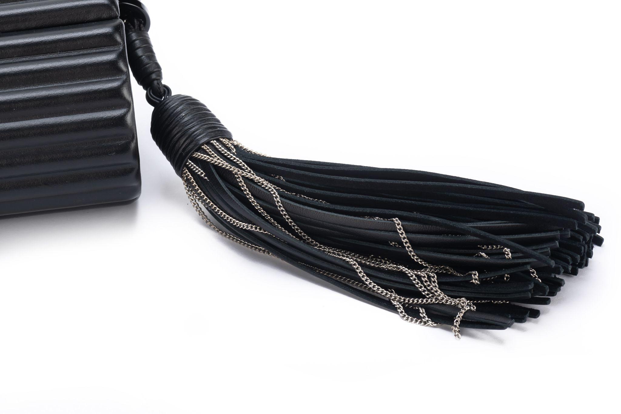 YSL BN Black Ribbed Barrel Crossbody 4