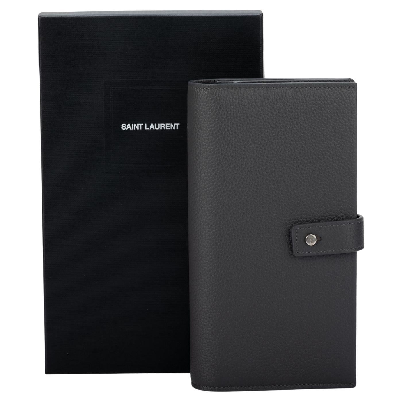 Saint Laurent, Accessories, Saint Laurent Black Leather 6 Key Case Wallet  W Silver Hardware