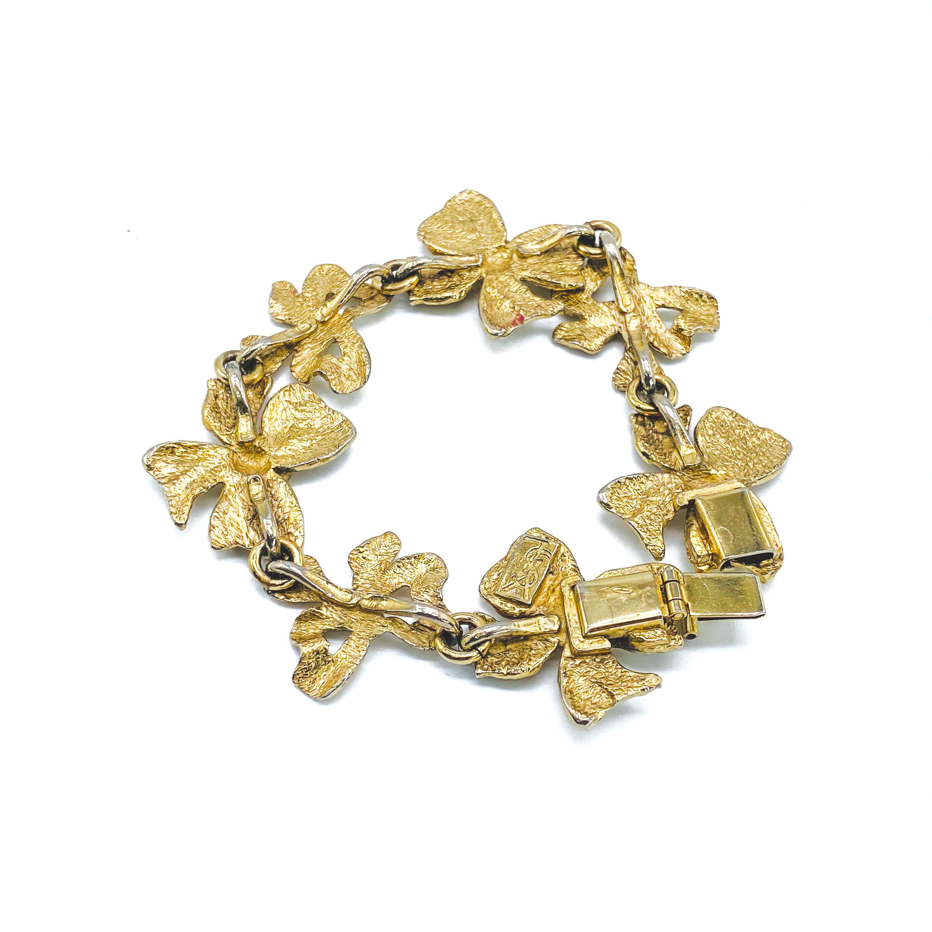 Women's or Men's YSL Gold Plated Bracelet Vintage 1980s