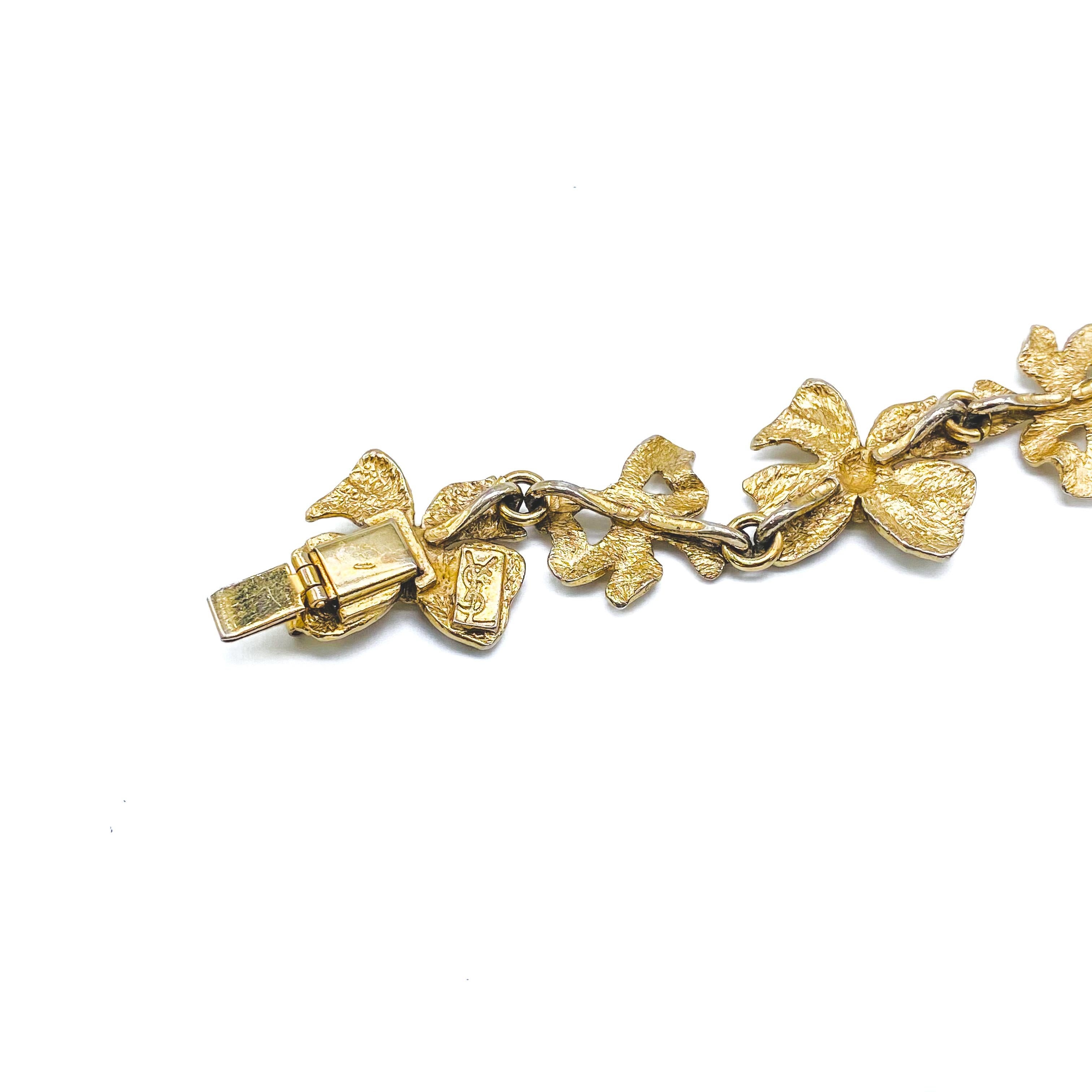 YSL Gold Plated Bracelet Vintage 1980s 3