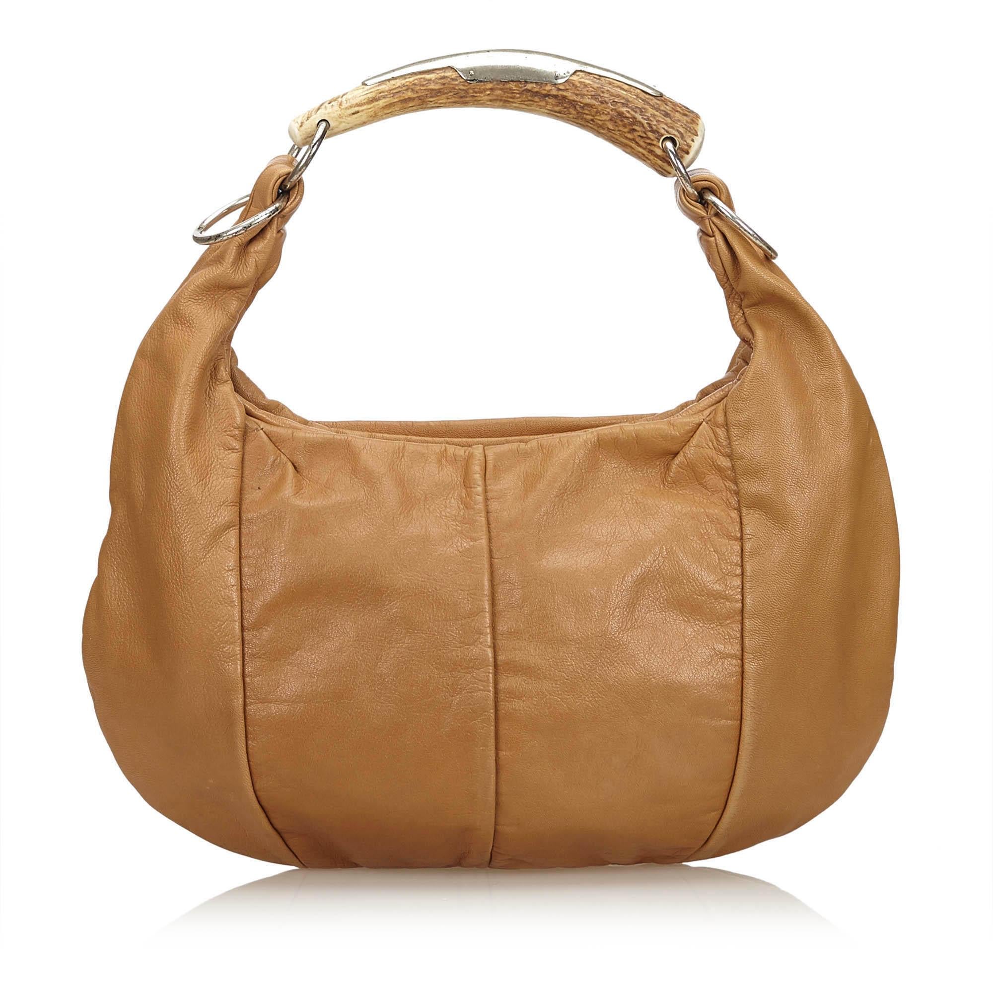 YSL Brown Leather Mombasa Bag In Good Condition In Orlando, FL