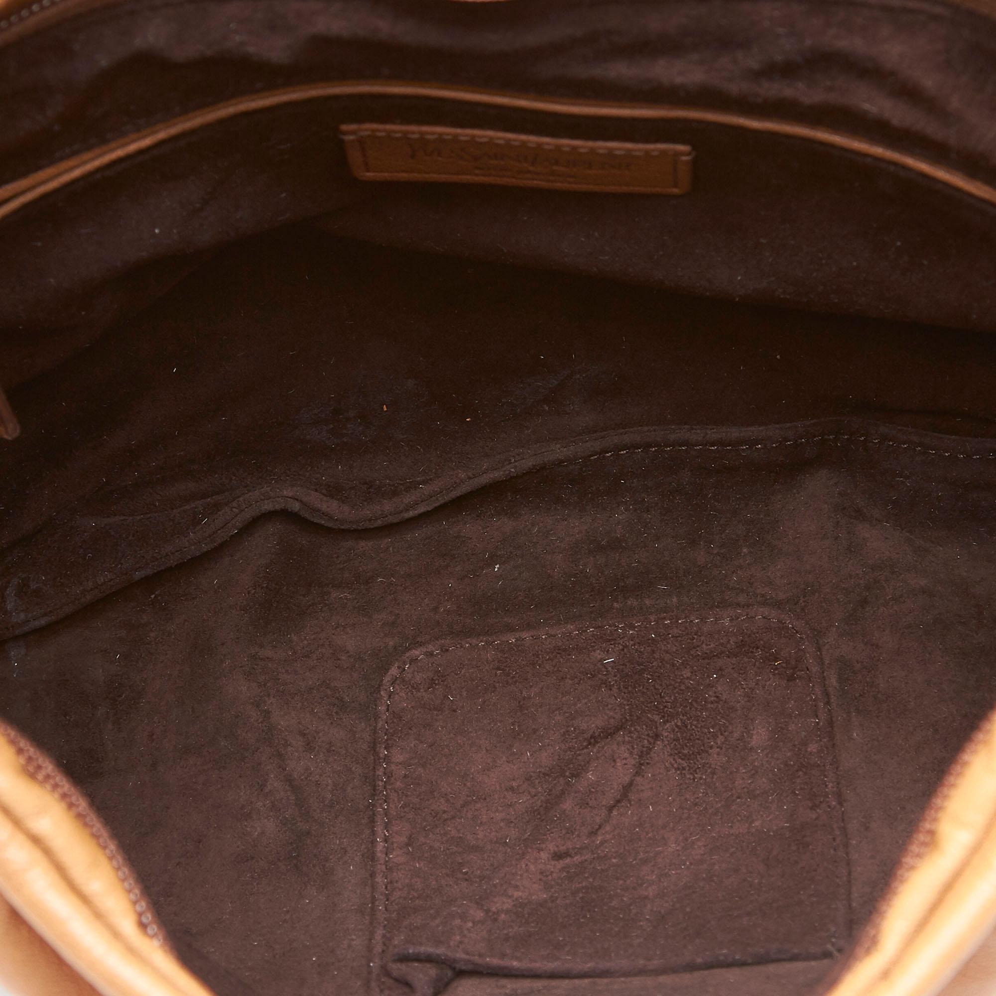 YSL Brown Leather Mombasa Bag 1