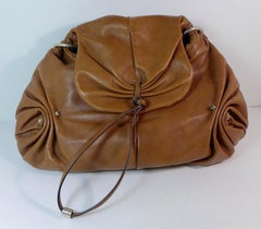 YSL Brown Leather Mombasa Hobo Bag