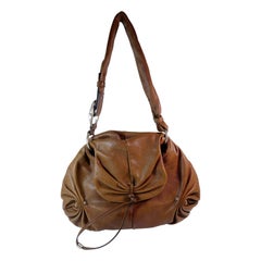 Vintage YSL Brown Leather Mombasa Hobo Bag