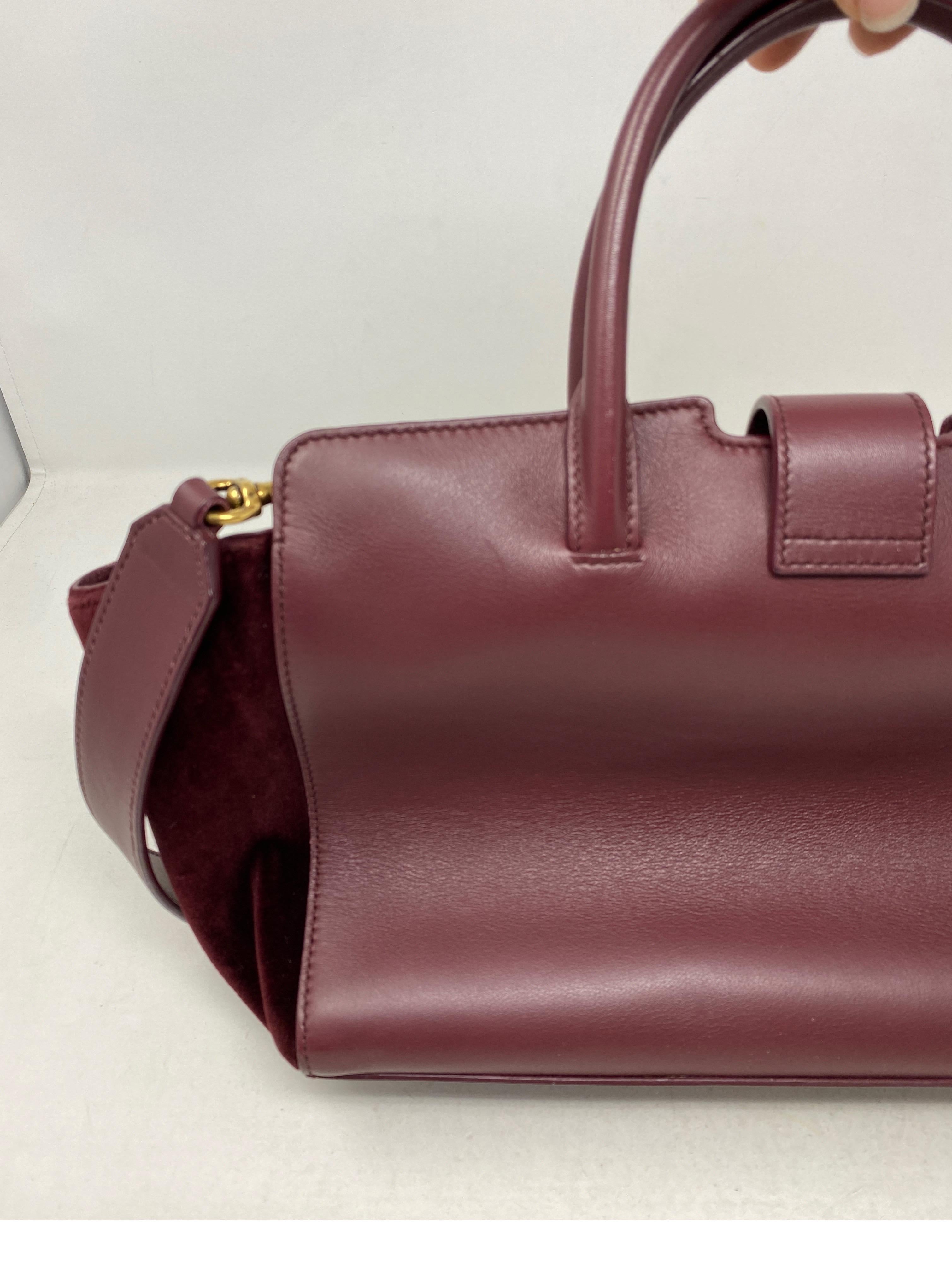 YSL Cabas Burgundy Bag 7