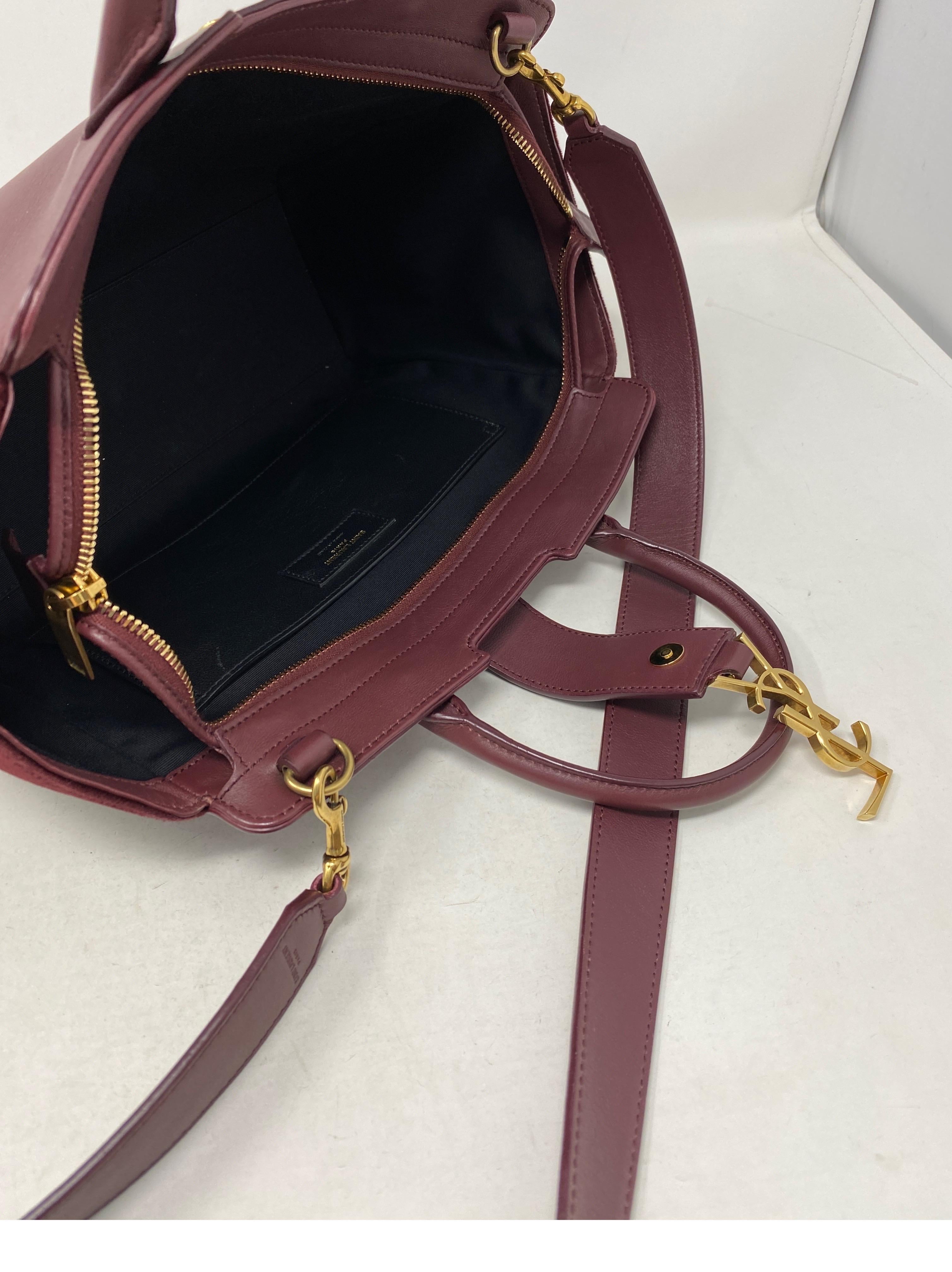 YSL Cabas Burgundy Bag 11