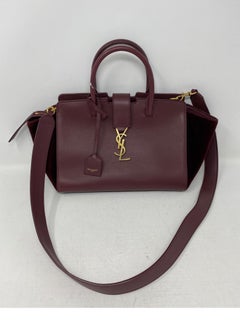 YSL Cabas Burgundy Bag