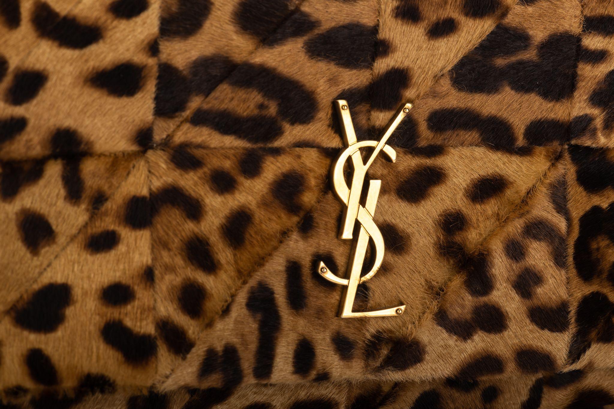 Brown YSL Cheetah Print BN Pony Hair Handbag