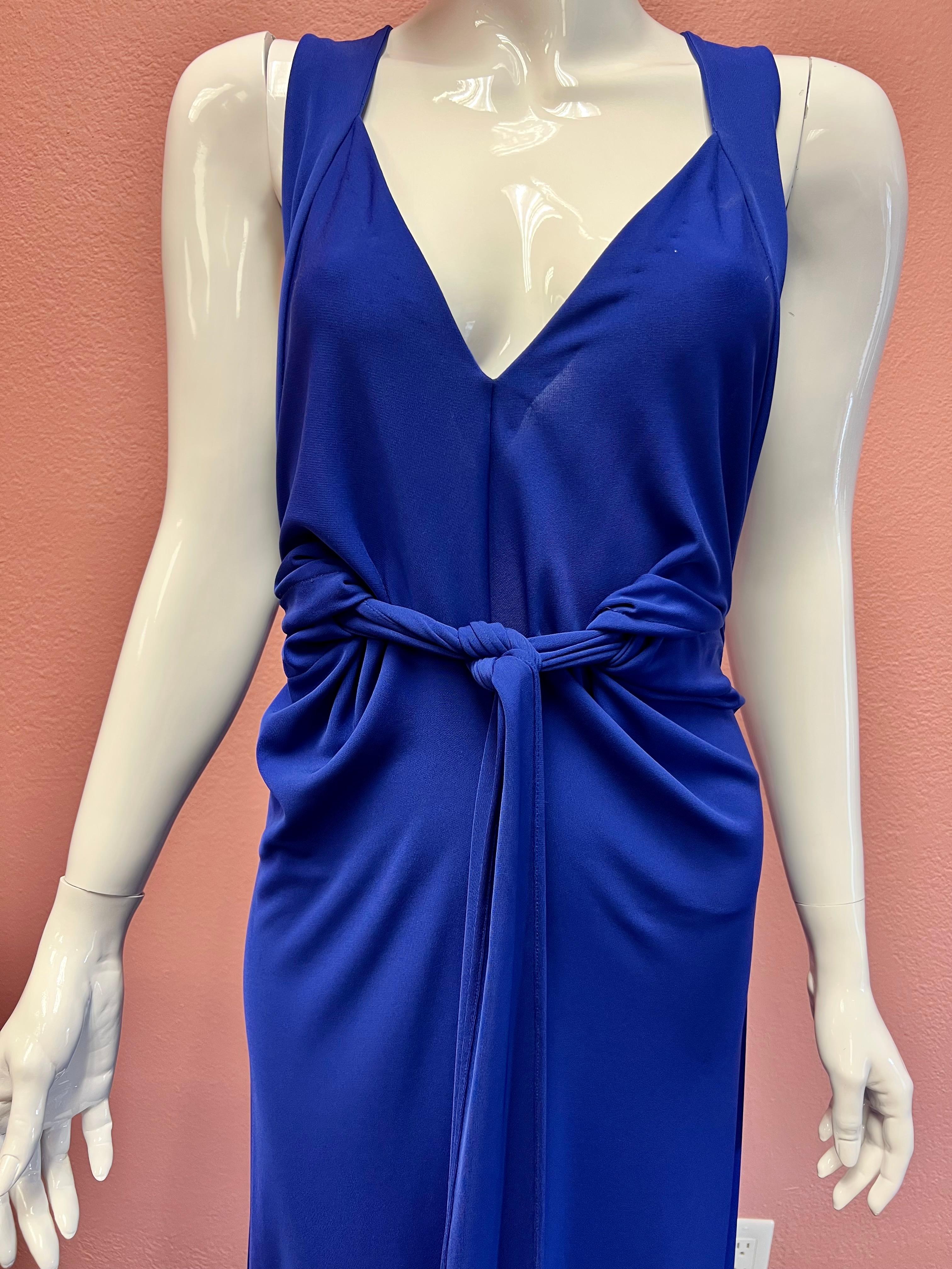YSL Kleid in Indigo, Größe 38 im Zustand „Neu“ im Angebot in Thousand Oaks, CA