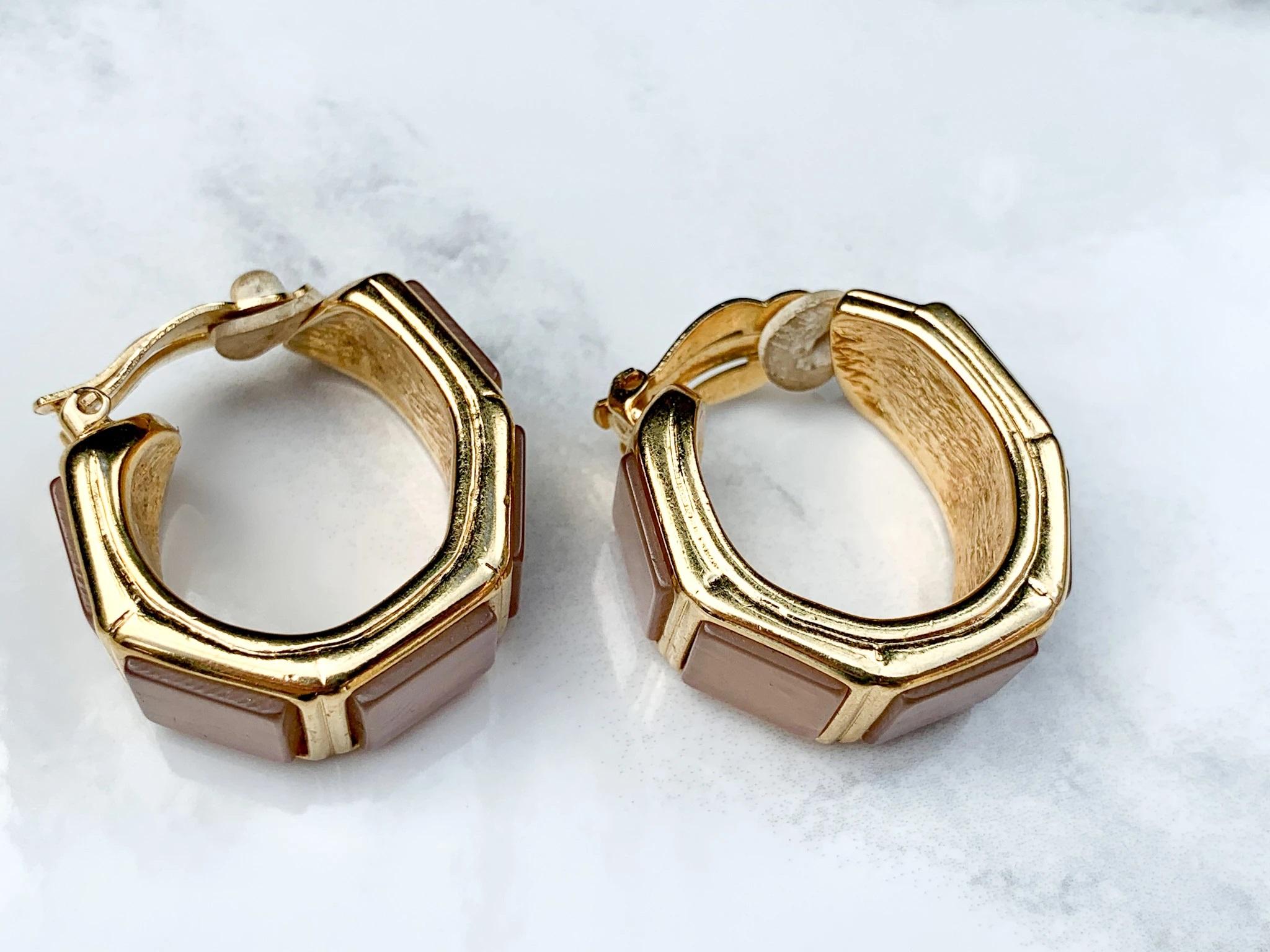 YSL Earrings Vintage 1980s Clip On Yves Saint Laurent 4