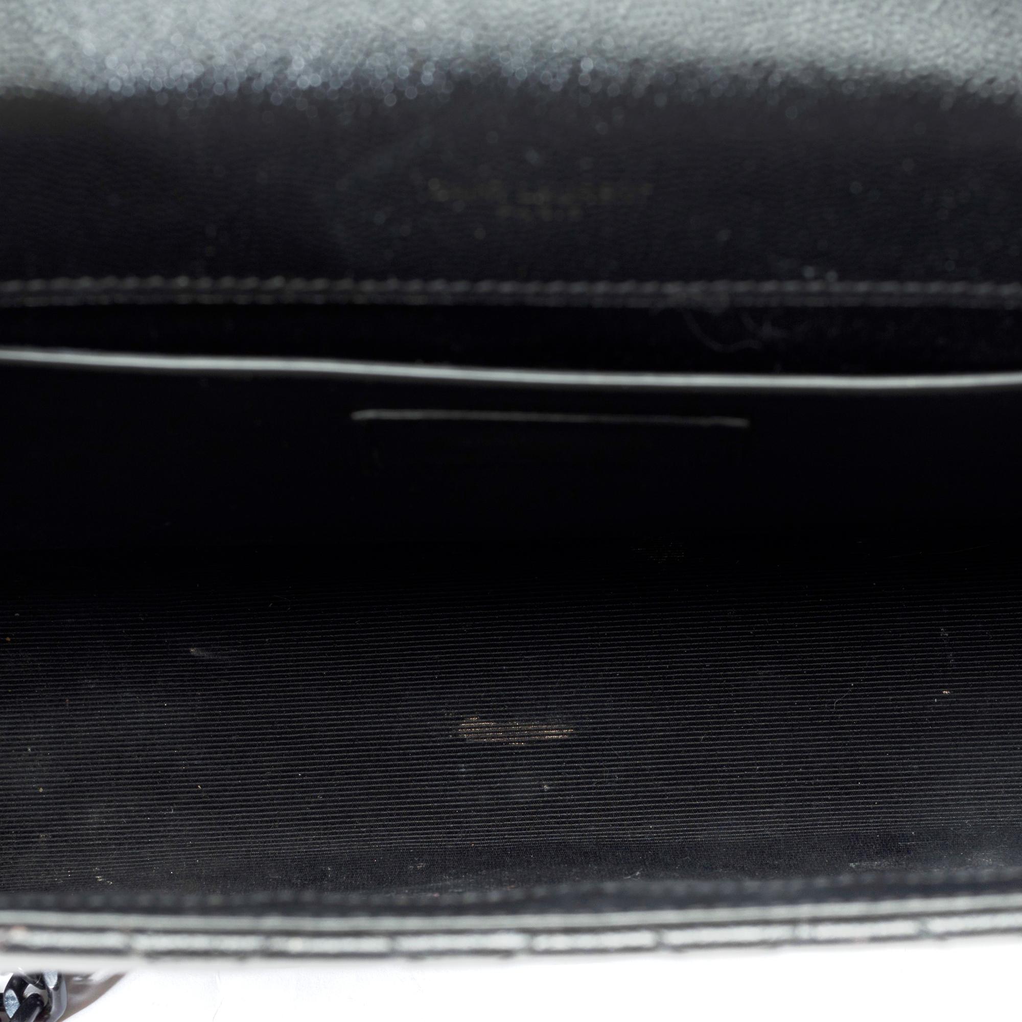 YSL Envelope MM shoulder bag in black quilted grained  leather , BHW 6