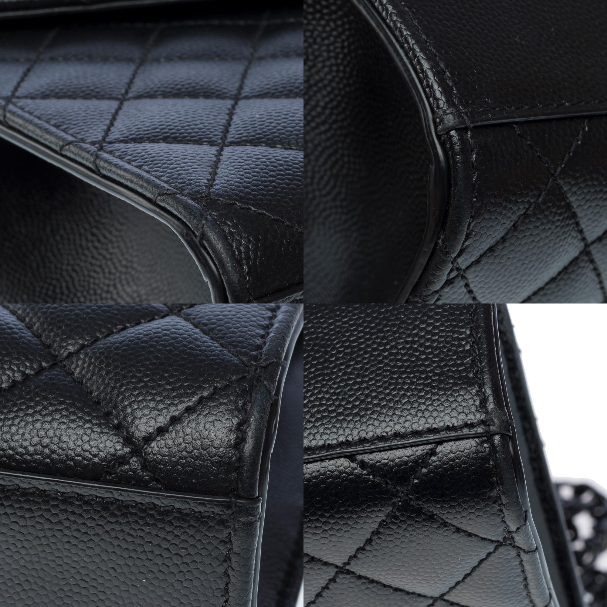 YSL Envelope MM shoulder bag in black quilted grained  leather , BHW 9
