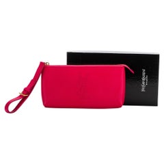 YSL Fuchsia Leather Wristlet Small Bag