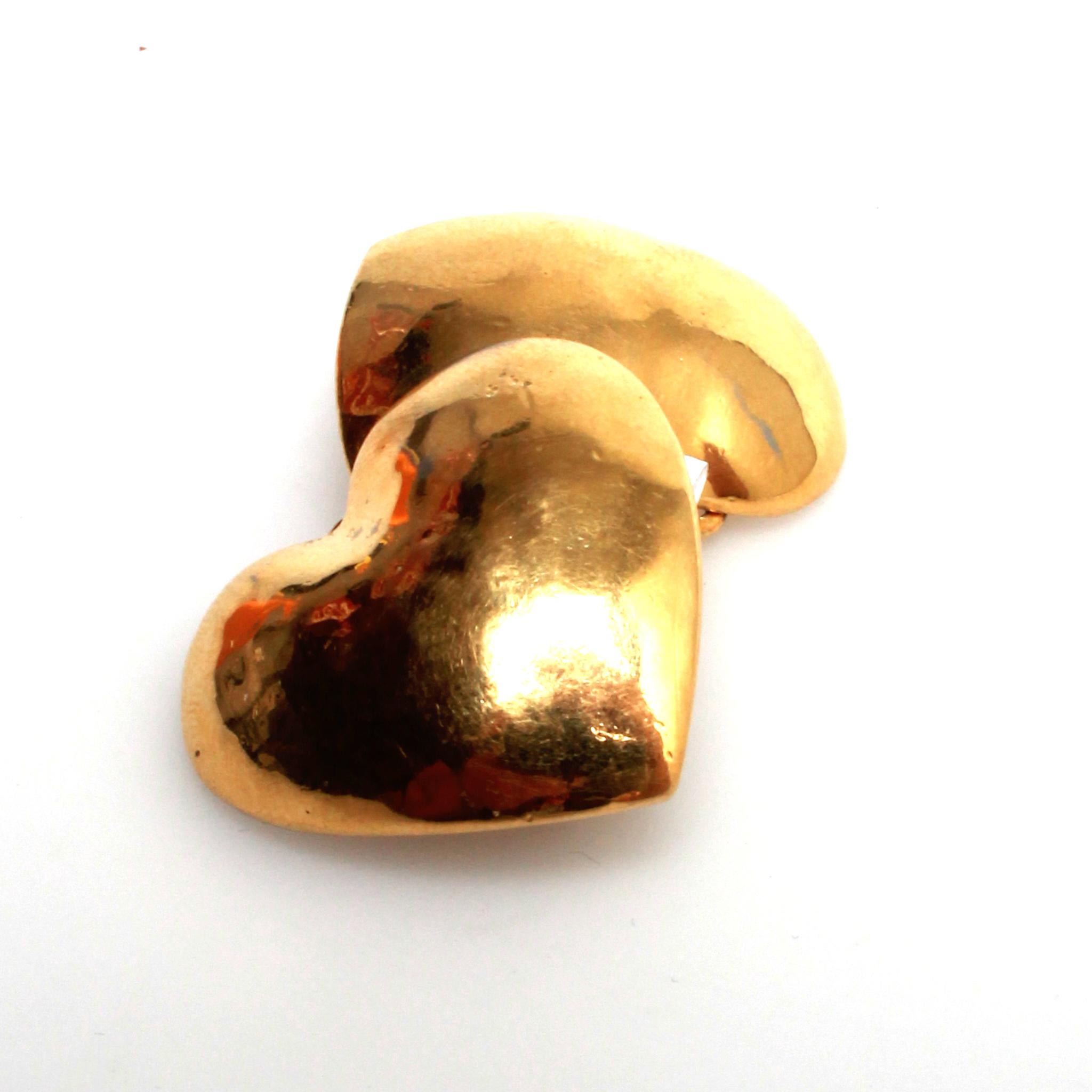 Contemporary 	YSL gold heart clip on earrings For Sale