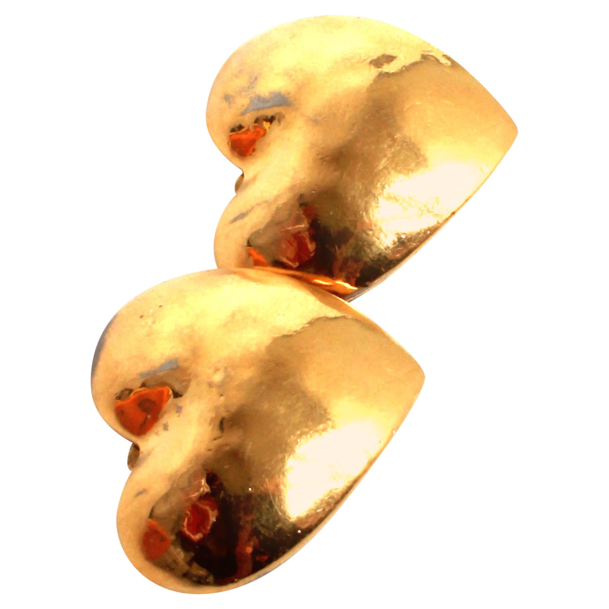 	YSL gold heart clip on earrings For Sale