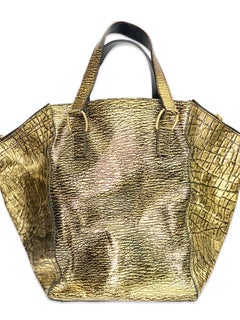 YSL gold pattern leather tote bag