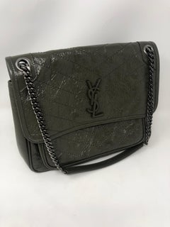 YSL Green Vert Fonce Medium Niki Bag