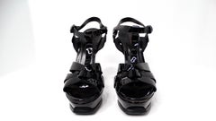 YSL Inspired Black Patent Leather Platform High Heels