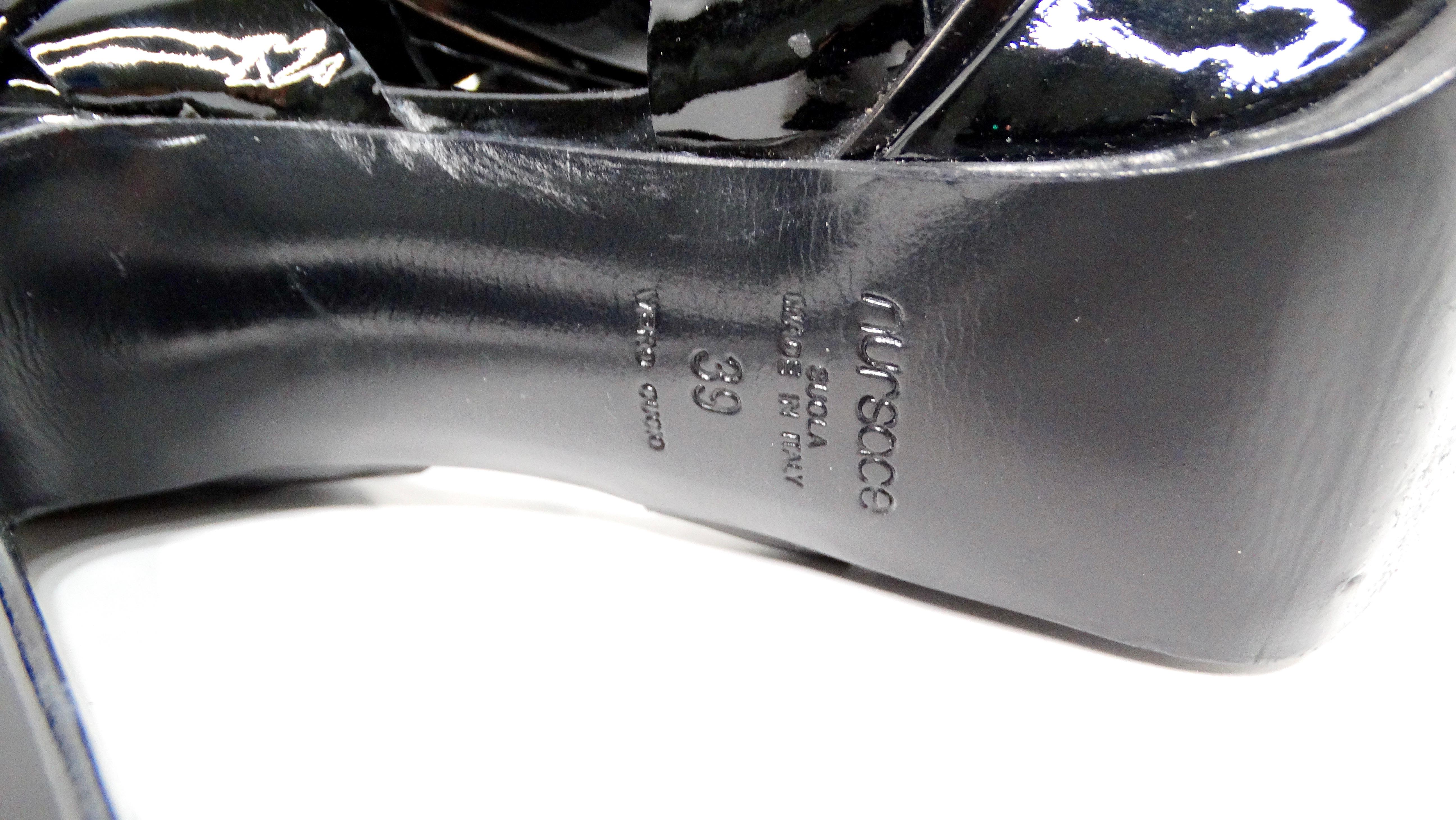 YSL Inspired Black Patent Leather Platform High Heels For Sale 5
