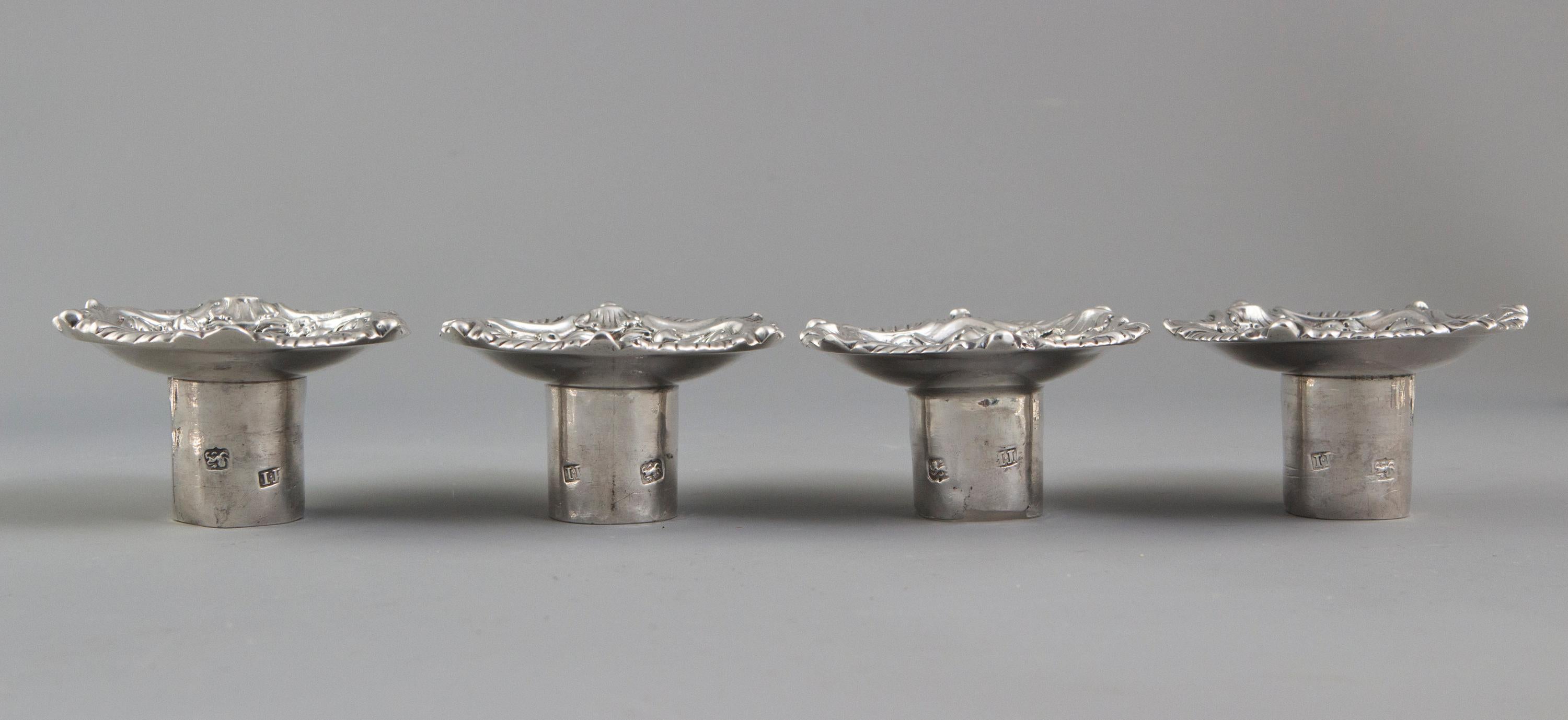 Mid-18th Century YSL Interest: a Set of 4 Cast George II Silver Rococo Candlesticks, London 1757