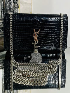 YSL Kate Bag In Crocodile Embossed Leather