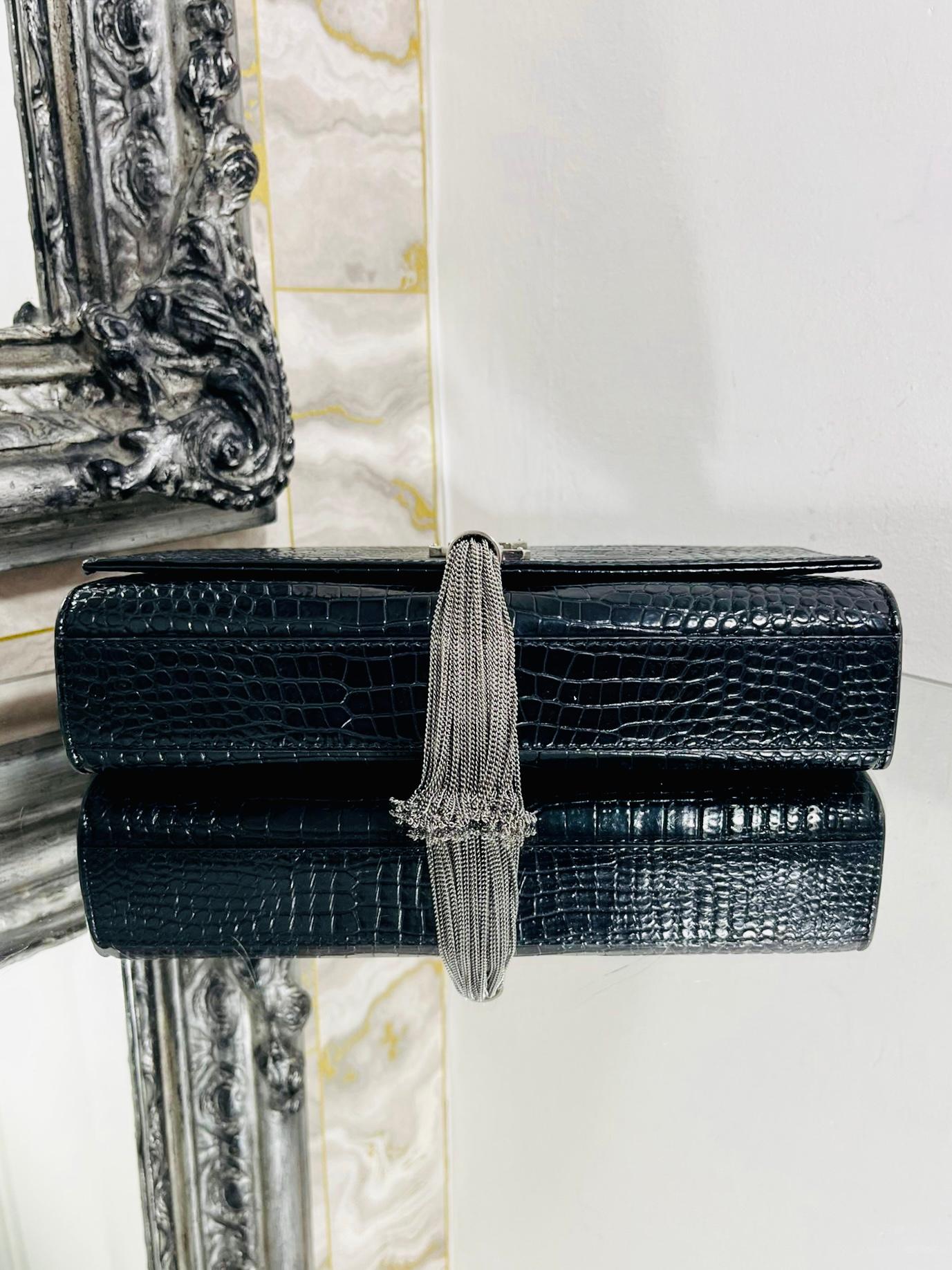 Women's YSL Kate Bag In Crocodile Embossed Leather