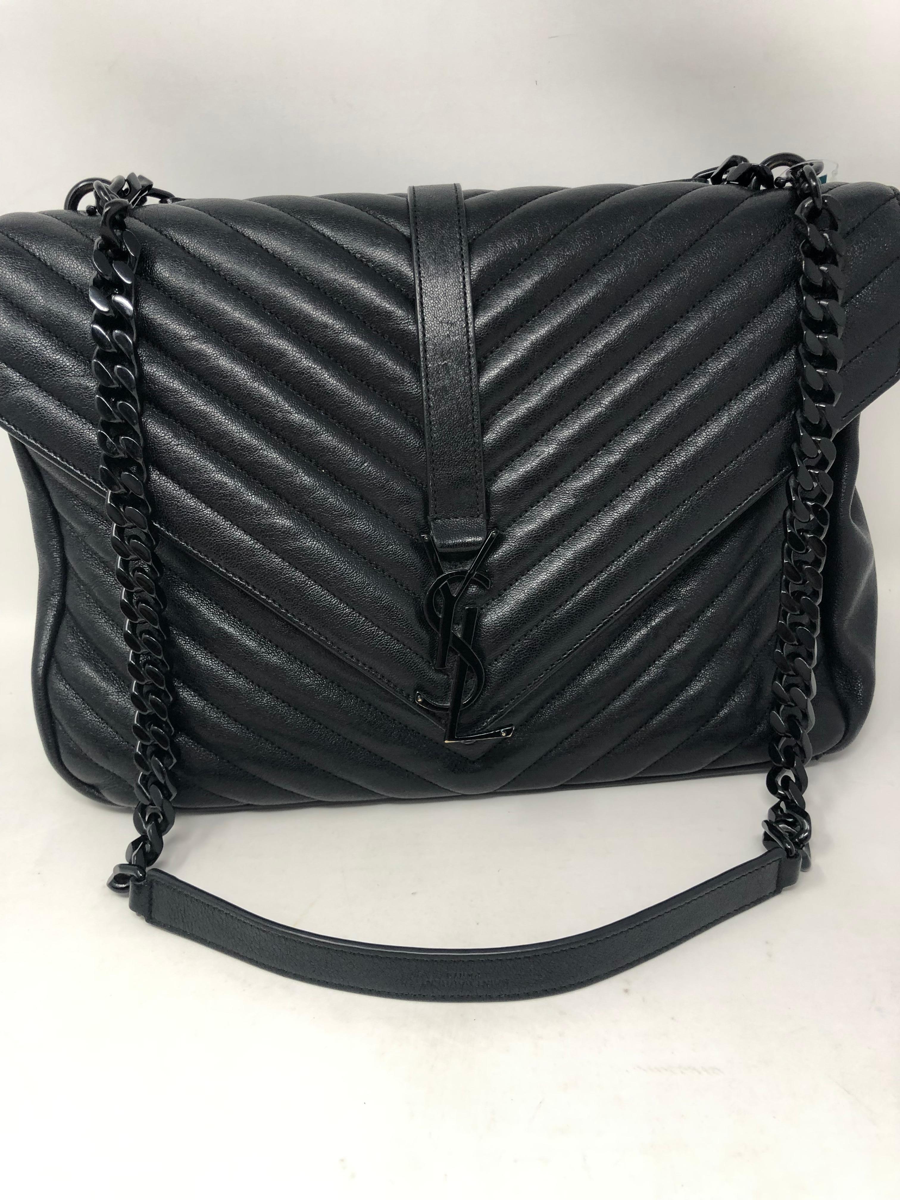 Black YSL Large Matelasse Bag