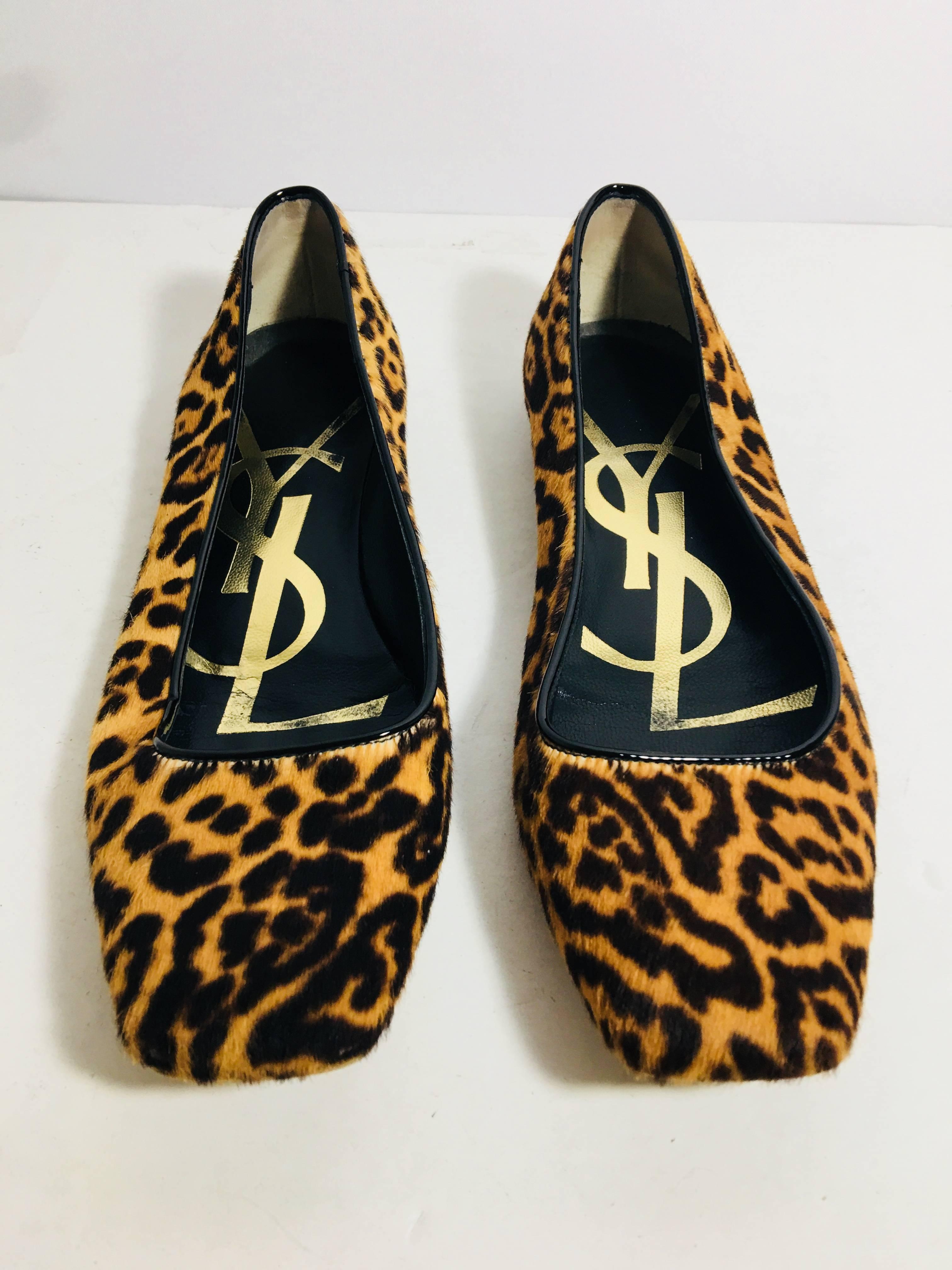 ysl leopard loafers