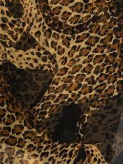 YSL Leopard Print Silk Scarf