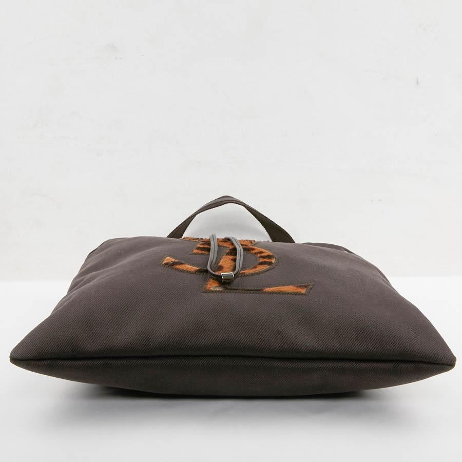 Black YSL Logo Tote Bag