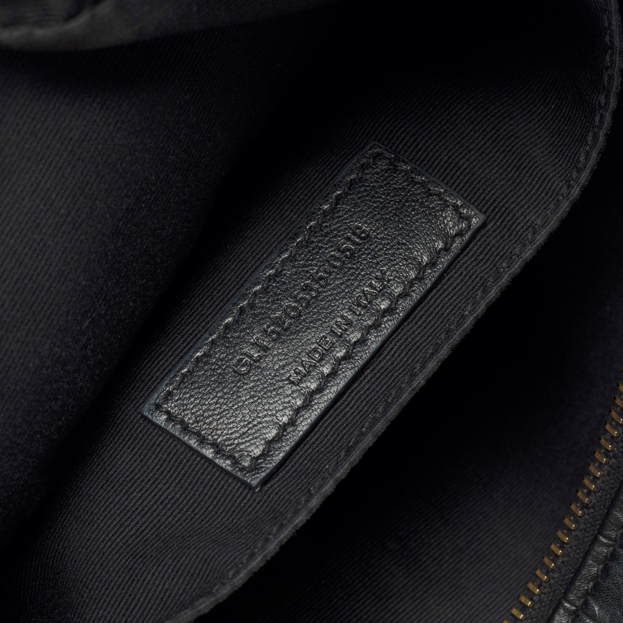YSL Lou Camera shoulder bag in Black Crocodile style calf leather, SHW 3
