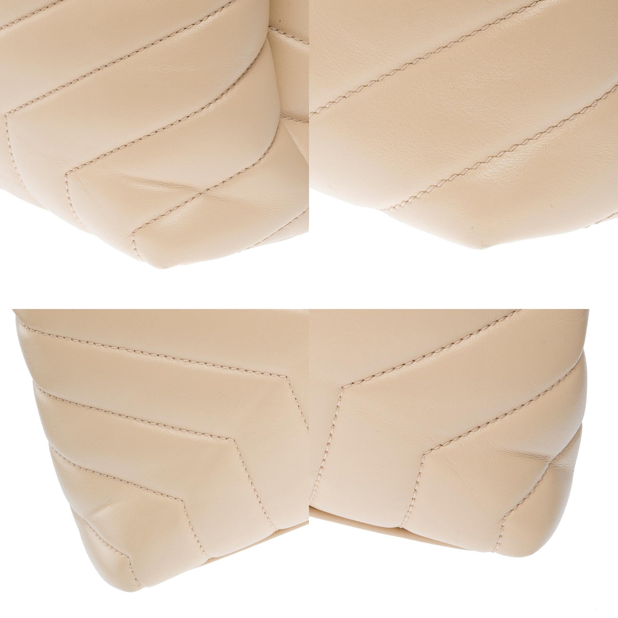 YSL Loulou Medium shoulder bag in beige quilted calf leather, SHW 6