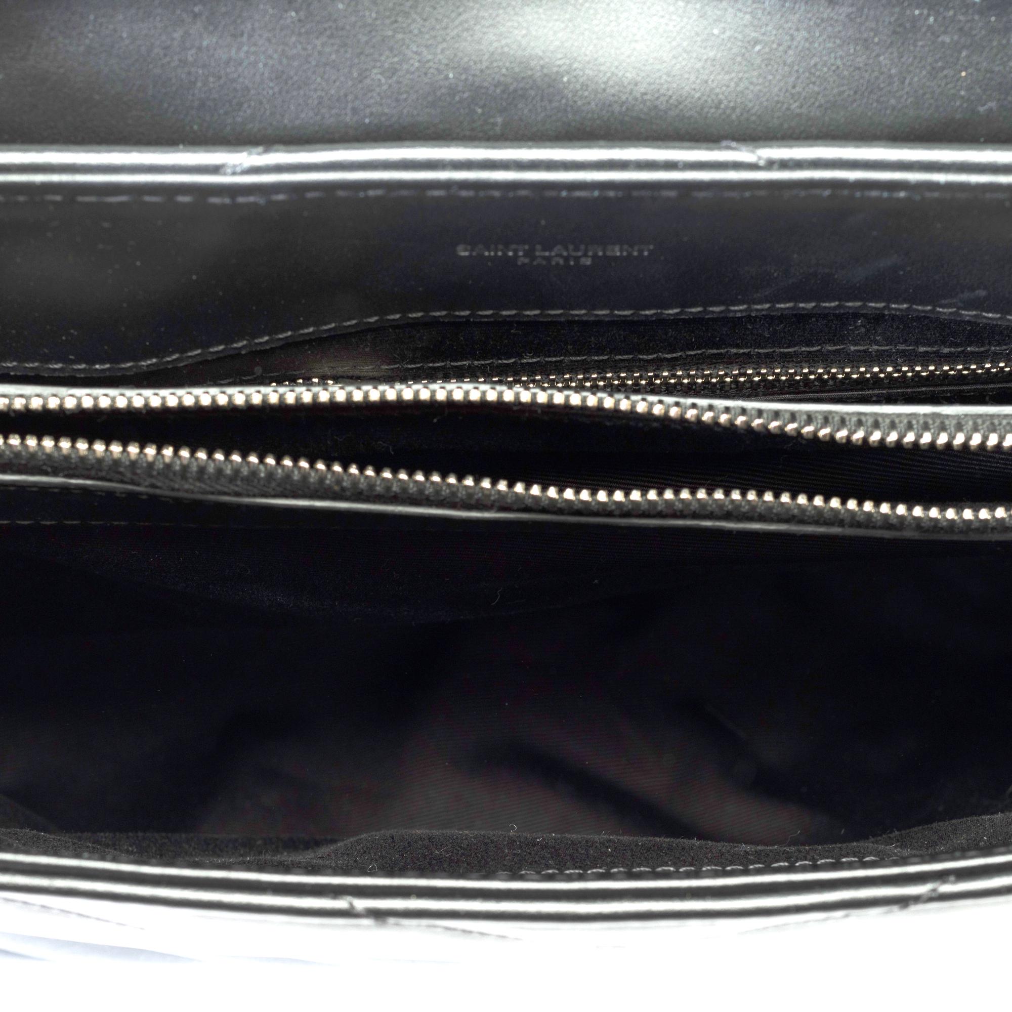 YSL Loulou Medium shoulder bag in black chevron quilted calf leather, PHW 5