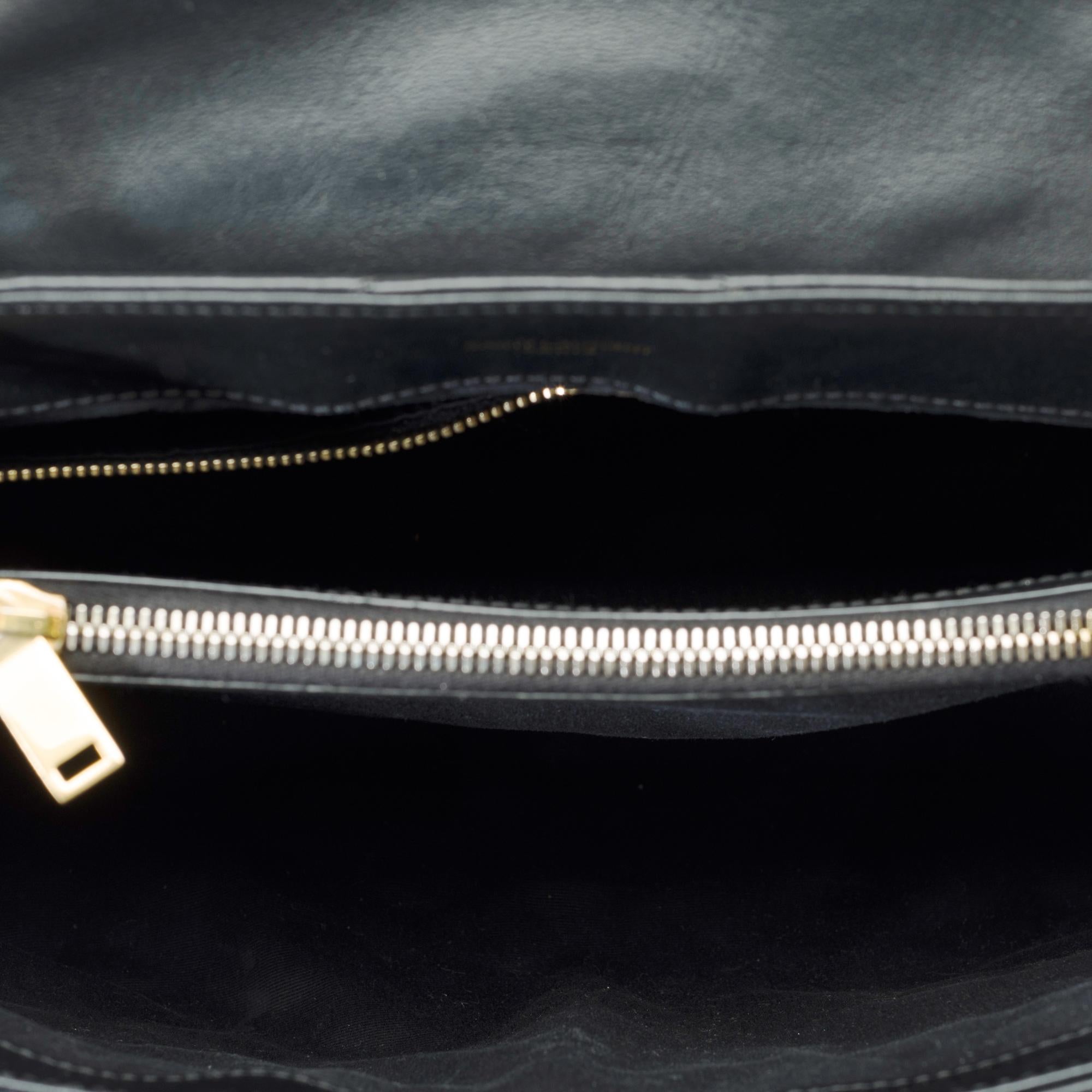 YSL Loulou Medium shoulder flap bag in black chevron quilted calf leather, GHW 6