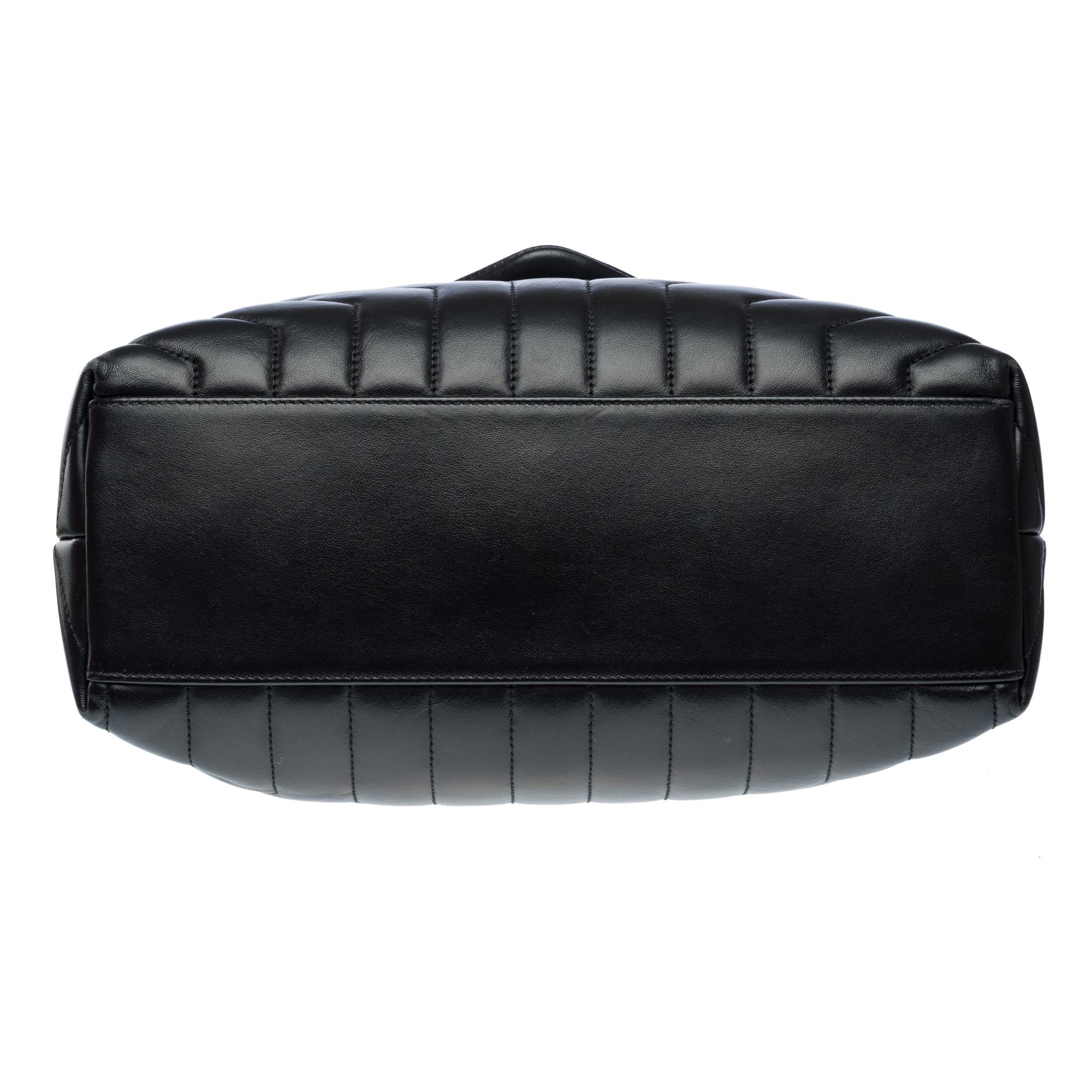 YSL Loulou Medium shoulder flap bag in black chevron quilted calf leather, GHW 7