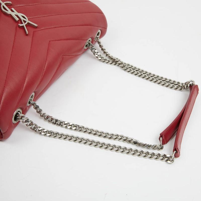 YSL Loulou Sac en cuir rouge 5