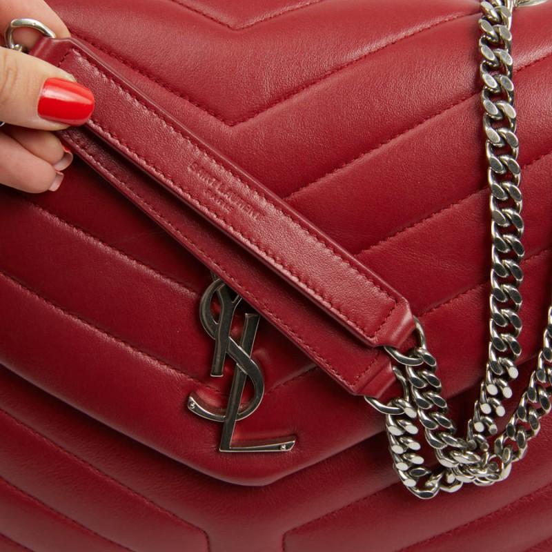 YSL Loulou Sac en cuir rouge 7